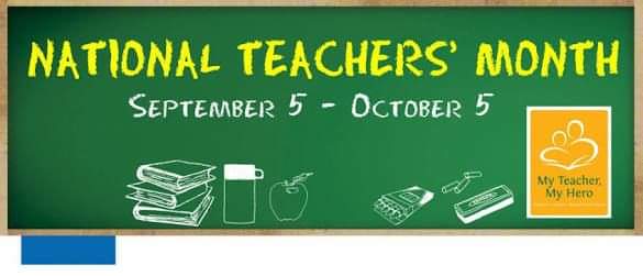 EUC_SSG's tweet photo. Today, September 5, 2020 marks the opening of the teacher's month. Have you thanked a teacher already? Show them your concern by messaging them and showing them that you appreciate them.

Teachers! You truly are our heroes, Thank you for showing us patience and kindness each day. https://t.co/jb7GYLy0gR