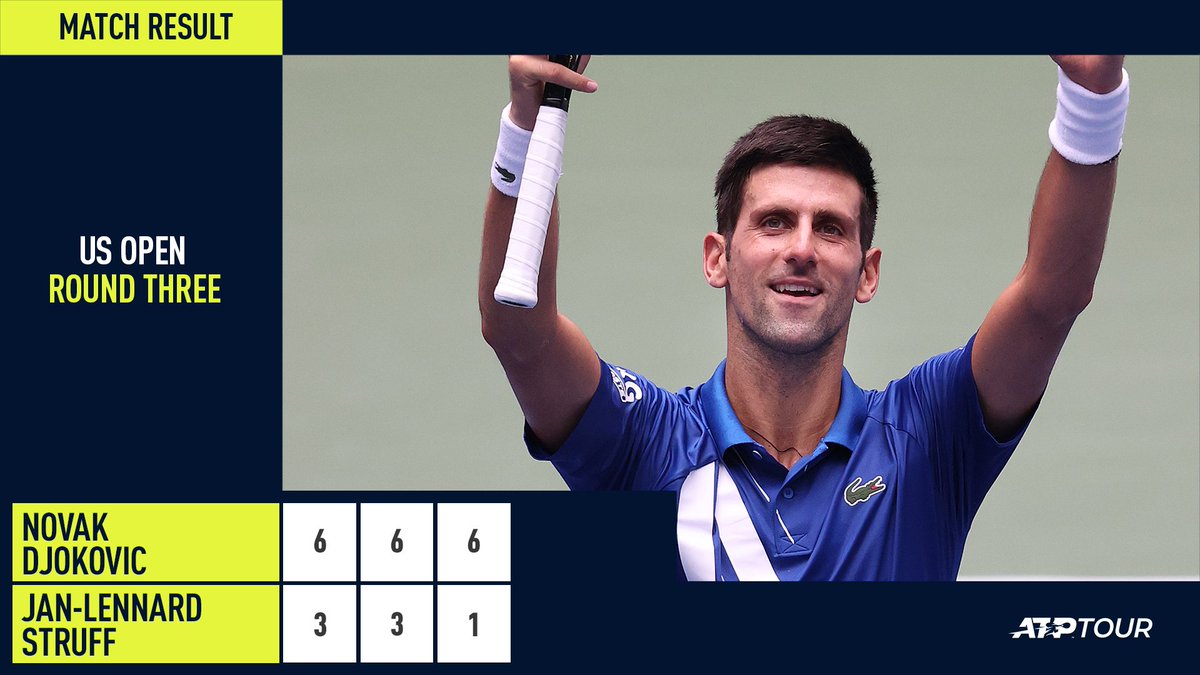 atptour's tweet photo. 26 in a row ‼

We're witnessing something pretty special from @DjokerNole 👏 #USOpen https://t.co/XF50N5zRuF
