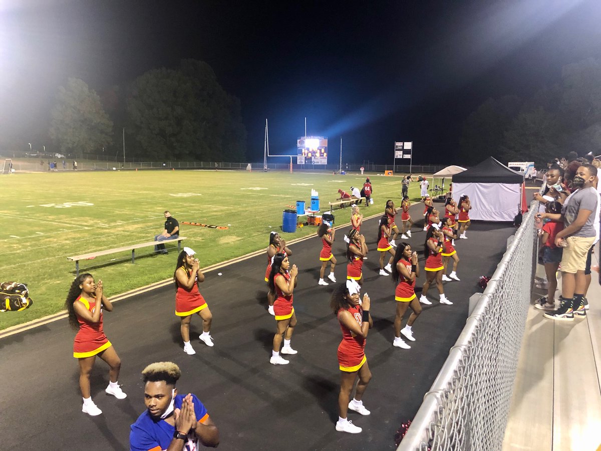 CCHS_Gladiators's tweet photo. During the halftime break Cheerleaders from @CCHS_Gladiators and @CedarShoalsHS came together for a Unity Cheer on each sideline.

We compete, we challenge each other, but we are a community that loves each other.  We are family.  

#1Athens #Pride #Community #AthensGA https://t.co/h8clGWCqQT