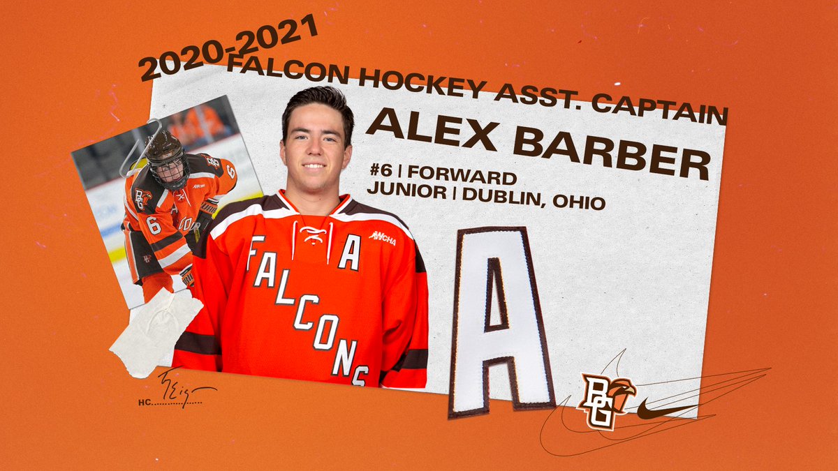 BGSUHKY's tweet photo. Introducing your 2020-21 Falcon Hockey Captains! Drop your stick taps below! 

#AyZiggy https://t.co/gfJ84Yvzyo