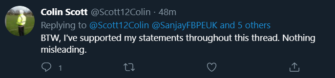 4/ He does not correct his assertion and doubles down saying 'nothing misleading' even though he admitted not having evidence and still propagating incorrect information about masks being harmful.