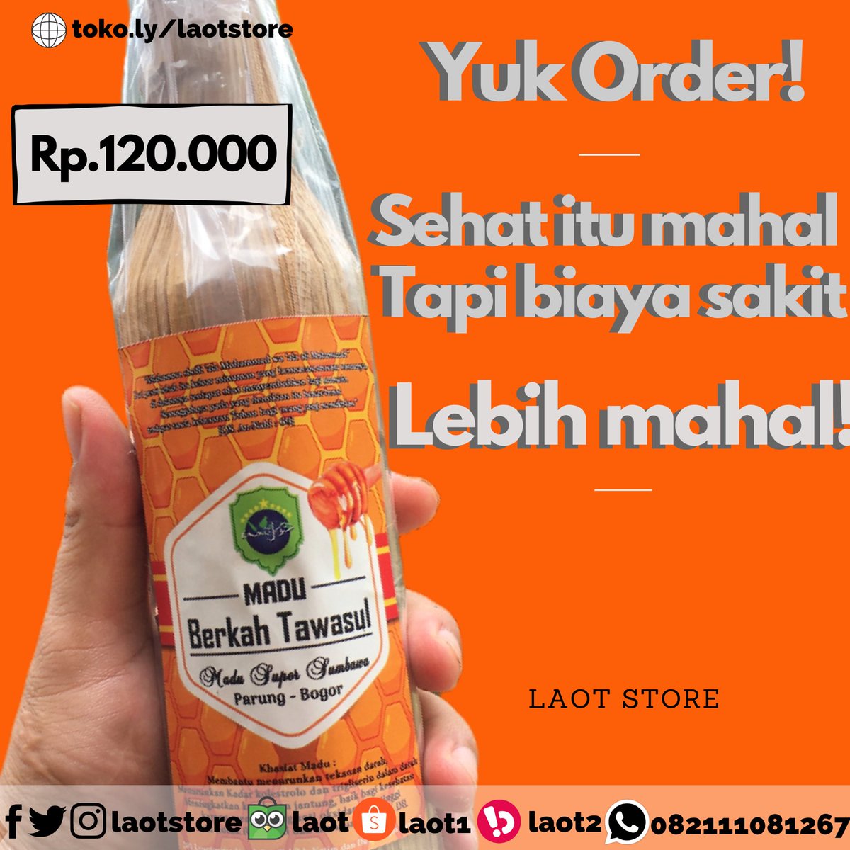 laotstore's tweet photo. Ayok di-order, tuh dapat salam dari #madu tawasul, Sehat itu mahal tapi lebi mahal biaya sakit loh!

Kalau bisa dicegah kenapa harus diam aja?

More informastion WA 082111081267

#madu #madusumbawa #madumanis #honey #sehat #herbal https://t.co/i8qZRS6m0v