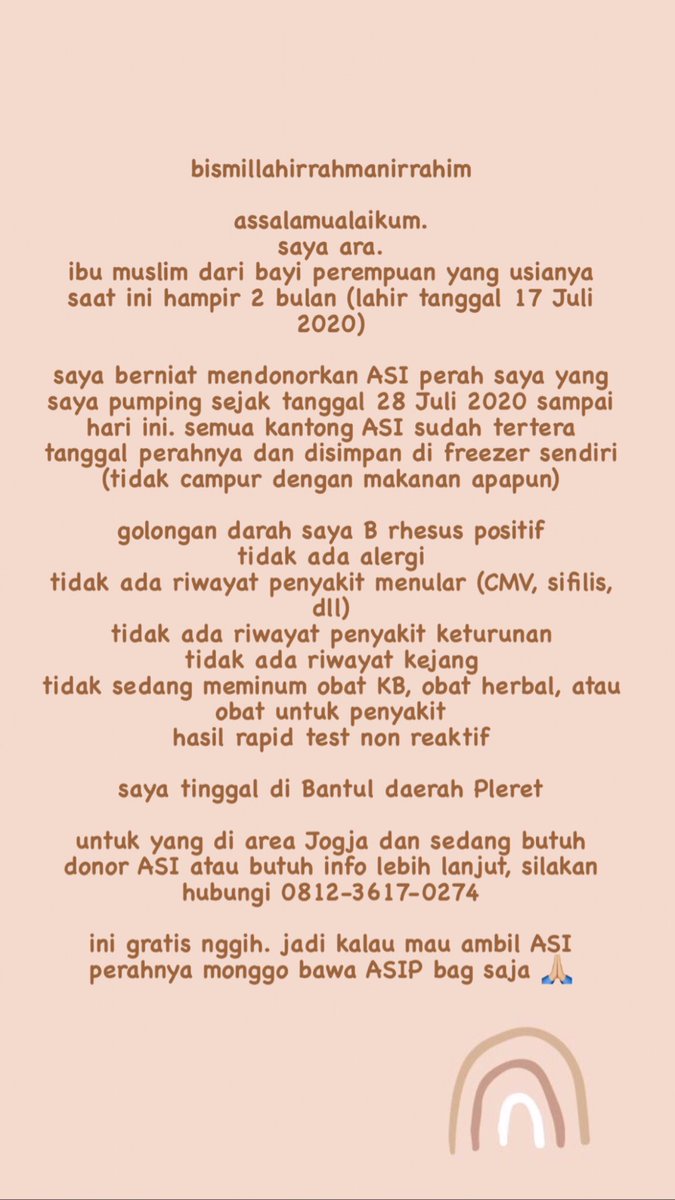 aratiararismala's tweet photo. saya berniat mendonorkan asi perah saya. monggo buat yang sedang butuh donor asi di jogja dan anaknya perempuan, bisa hubungi saya nggih. https://t.co/p9HyT6DcLN