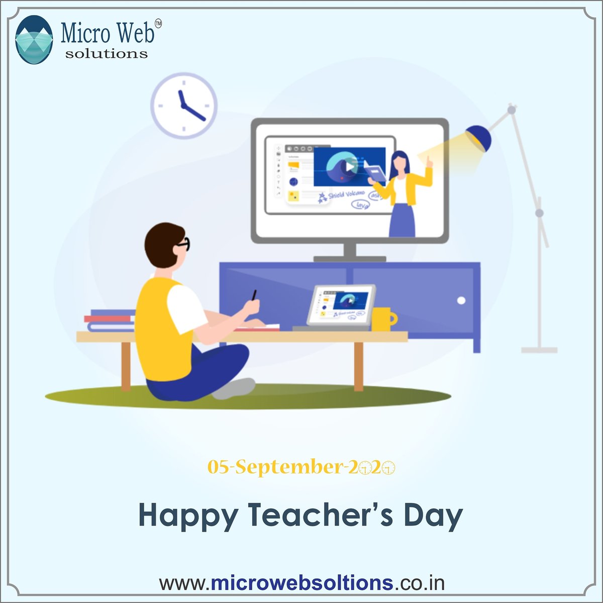 Microwebb's tweet photo. Happy teacher's day!! 
#microwebsolutions #TeachersDay https://t.co/T3BWNVm7Wt