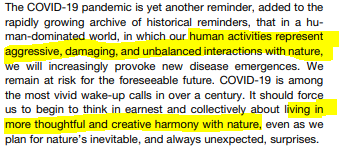 6\\6 After 13 pages of turgid nonsense, I imagined Fauci could at least rouse himself to a grand synthesis. But no."Unbalanced interactions with nature""Creative harmony with nature"I'm sorry, but how did anyone mistake this clown for a scientist?