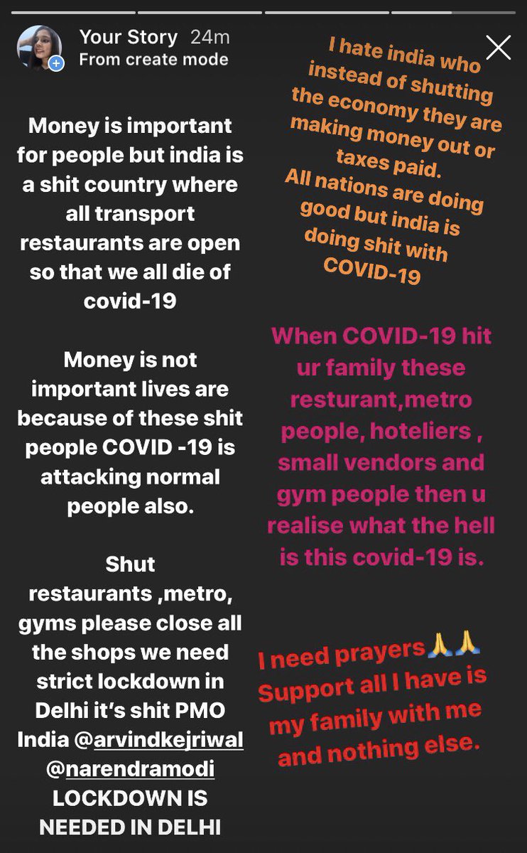 MaaBeti2's tweet photo. @ArvindKejriwal @narendramodi @PMOIndia @AmitShah please apply full lockdown https://t.co/4Pihto1ICW