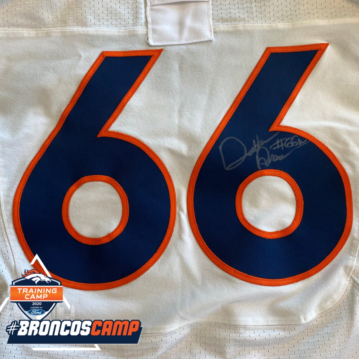 Broncos's tweet photo. RT &amp; follow for a chance to win a signed practice-worn jersey from @Dalton_Risner66 courtesy of @Ford.

Also, text “Ford” to 39970 to receive $500 off your next Ford vehicle purchase! https://t.co/stumTAZYB3
