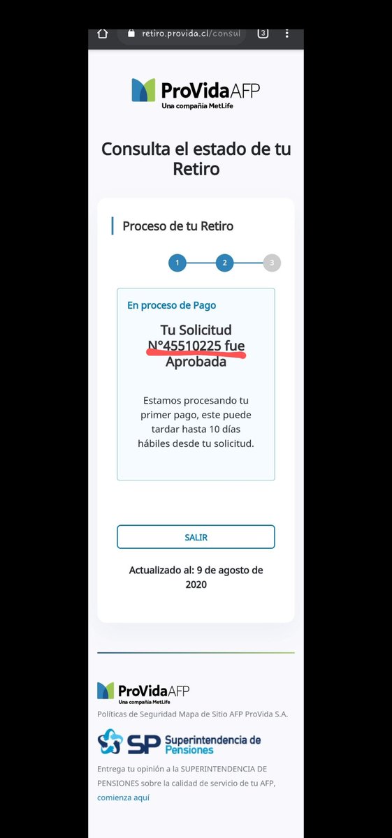 lpmunozs's tweet photo. #Retiro10xCiento @24HorasTVN @ContigoCHV 1)revisan y confirman mi solicitud de retiro 45510225. 2)Después de 1mes me dicen q tengo retención x pensión. 3)Hoy la solicitud 45510228 ? salió rechazada x error al digitar n. de serie. Soltera SIN HIJOS! @AFP_Provida @Superpensiones https://t.co/AWa6lkTzKh