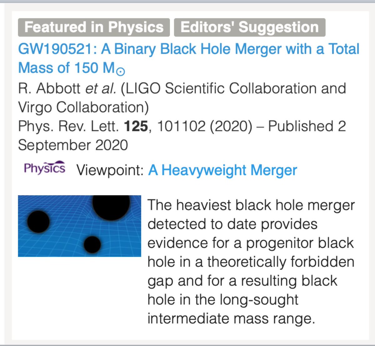 1/ I AM sTooOOoOkkeed about this latest LIGO result!Today’s  #PhysicsFriday , I am going to talk about the result, how it connects with detectors and some rad accounts to follow & learn more about this awesome science.Strap in! We are gonna talk about GIANT black holesss