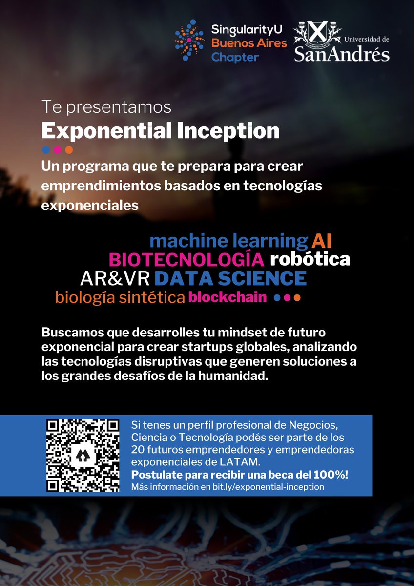 Ya lanzaron las postulaciones a becas para emprendedoras y emprendedores en <a href="/Singularity_BA/">SingularityBA</a> 
¡No se lo pierdan! 😉👍
#emprendedores #emprendedoras 
Más información y aplicación proceso de selección: linktr.ee/exponential.in…