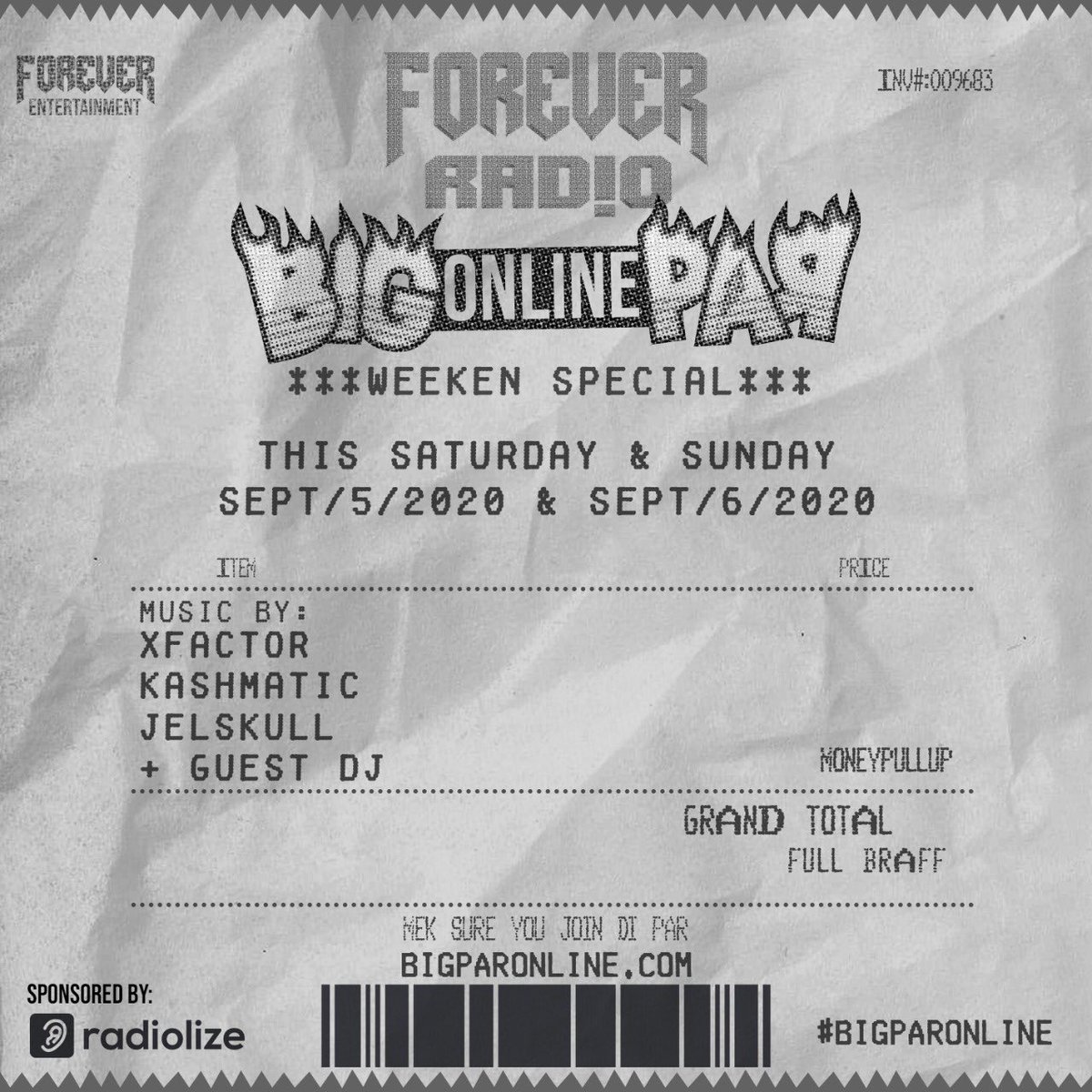 shotbydeth's tweet photo. A craziness tomorrow enuh @bigparja side! 🌐wide ting 🤮 #BIGPARONLINE #FOREVERRADIO https://t.co/sSruGKFRCc