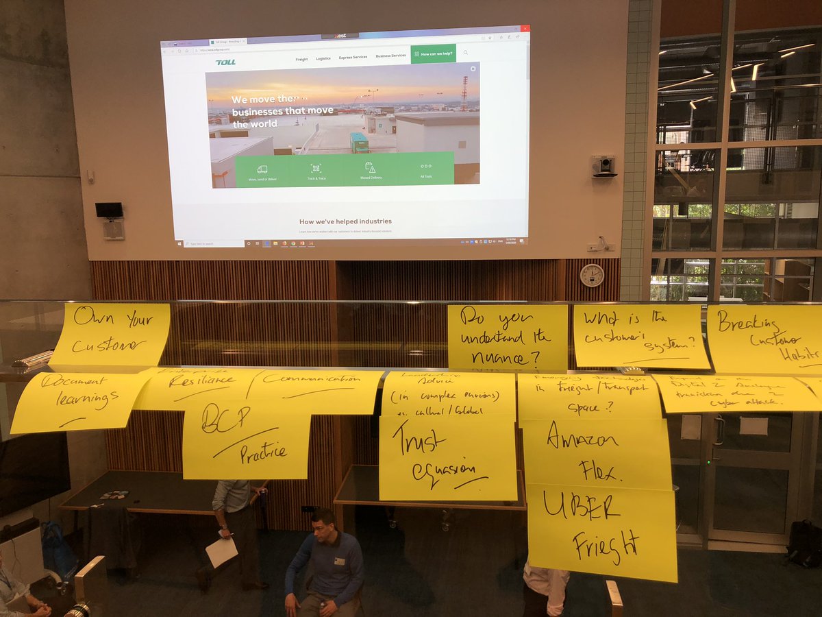 vibhorpande's tweet photo. Entrepreneurship Immersion Program: Day 1
We had Steve of Toll to talk about Toll’s future crafting using data, culture, and people. Fascinating insights into the freight business and their plans post Covid. #QUTEMBA https://t.co/N00cdiFrU4