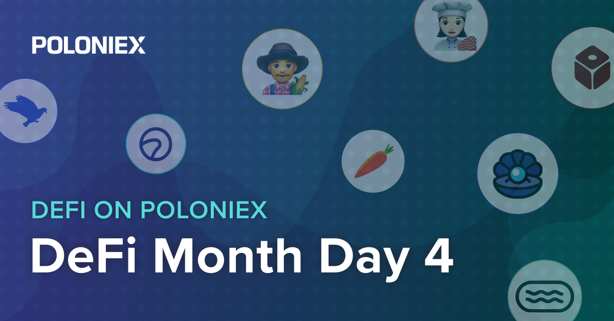 Poloniex's tweet photo. #DeFi Month Day 4 Recap:

✅ Earn 30% APR with #SWINGBY &amp; $DMG
✅ $PEARL Listing
✅ $ANK Listing
✅ $JFI Listing
✅ $CRT Listing
✅ $SAL Listing
✅ $CORN Listing

What do you want to see next? 👀 Keep up with #DeFi Month at https://t.co/aTbIIInHPq https://t.co/YT0oxJ81UN