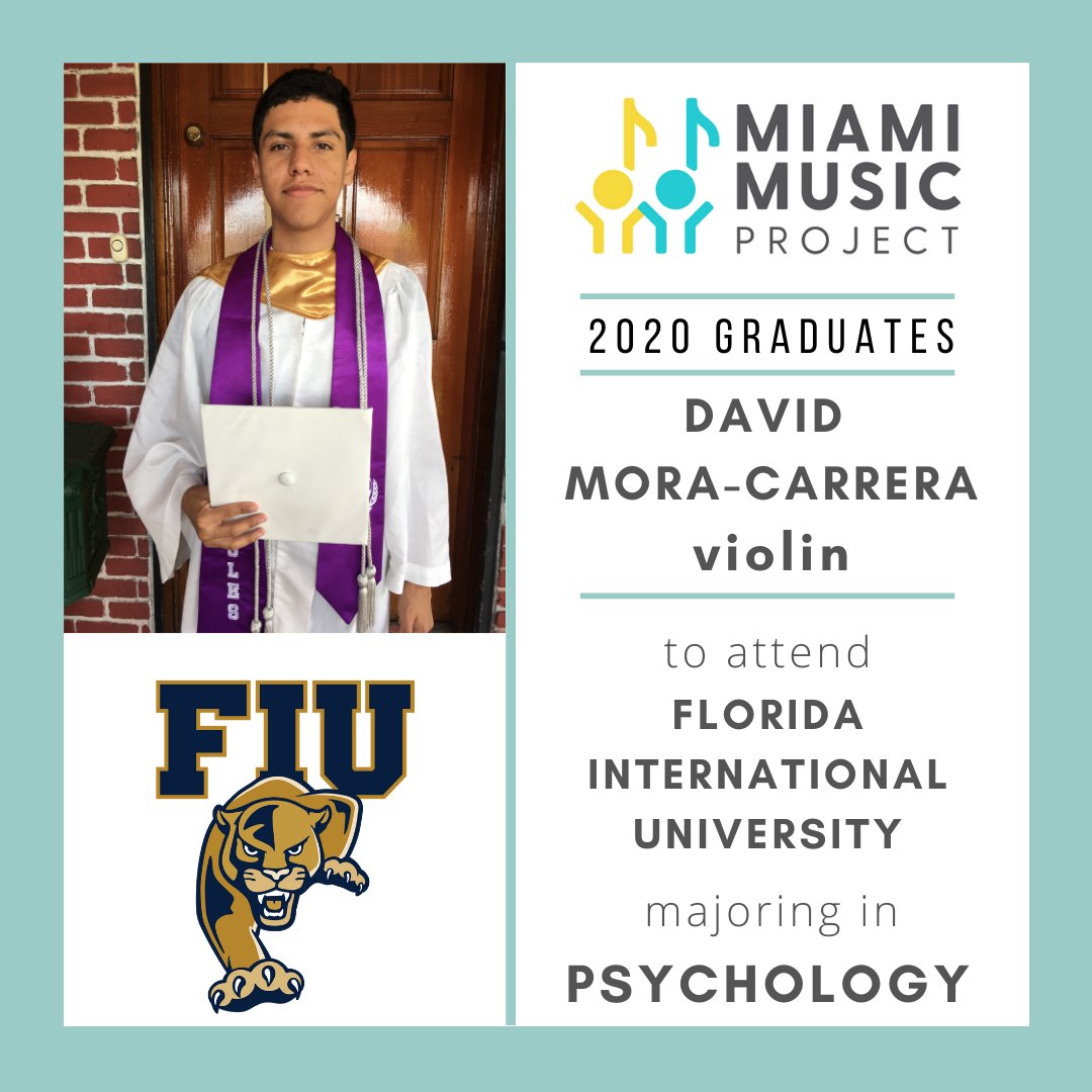 MiaMusicProject's tweet photo. Graduate David Mora-Carrera, is on the way to @FIU majoring in Psychology. Congratulations, your talent, commitment, and motivation is taking you places. We look forward to seeing you do great things! #instrumentsofchange #composingbetterlives #classof2020 #stayhomemiami https://t.co/dbKfMwrPuE