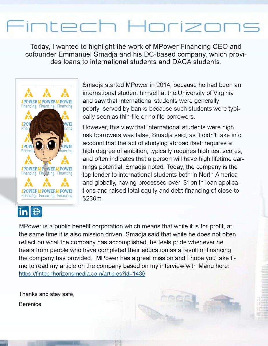 I just published Fintech Horizons is proud to highlight the work of MPower Financing link.medium.com/KMQtGvRow9