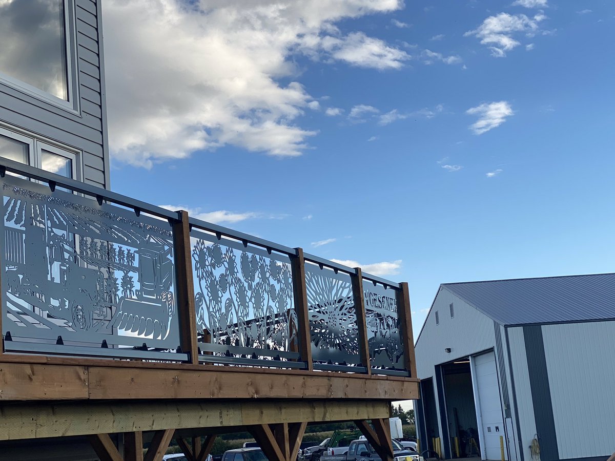 VoesenekM's tweet photo. Well our summer project is coming along all metal panels are now up just have a few small things to finish #Metal #deck #backyard #railing #farm #farmsigns #yard https://t.co/DZHzzlXptE