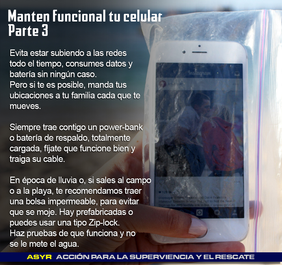 MovimientoASYR's tweet photo. El celular es de las mejores herramientas de supervivencia, tanto urbana como cuando salimos de nuestro entorno. Hoy te presentamos una serie de varios consejos para mantenerlo siempre funcional
#ASYR #supervivencia #rescate #Resiliencia #ResilienciaUrbana #Preparación #Respuesta https://t.co/BYdcjr8d52