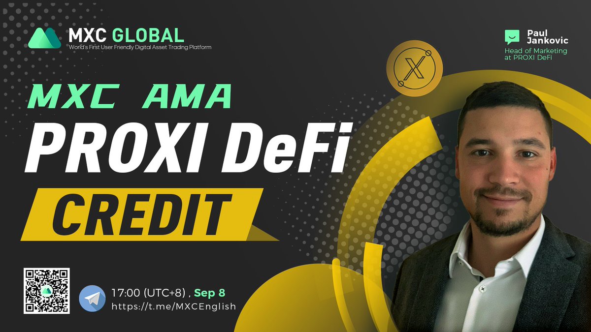 BroBean88's tweet photo. @MXC_Exchange AMA x PROXI DeFi

15 *30 $CREDIT 🎁
💽Follow @MXC_Fans &amp; @_ProxiDeFi
💽Like &amp; Rt
💽Tag 3 frds

5pm UTC+8, Sep 8 https://t.co/9XYqXUNvmz 
More: https://t.co/qCFXwkTwnX

#Crypto #Giveaway #AMA #MXC_Fans 
🤳https://t.co/ipKHCYHMe1 https://t.co/7YXCRjazUC