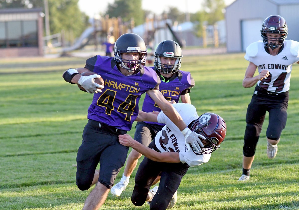 SportsANR's tweet photo. Carson Klute's first win as a coach in Hampton and the Hawks' first win since 2018 highlights week two action for area football teams. They're celebrating in Hawk Nation tonight. #nebpreps 

https://t.co/QzMs2CR645 https://t.co/dFBqoyeJW9