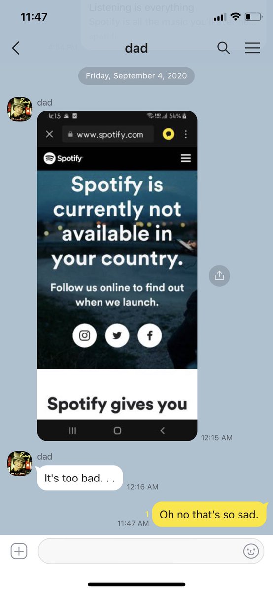 Leonard Kim Aww I Couldn T Share My New Spotify Playlist With My Dad He S In Korea And They Don T Have Spotify There T Co Edgqolkfe0 T Co Zkovaw1rle