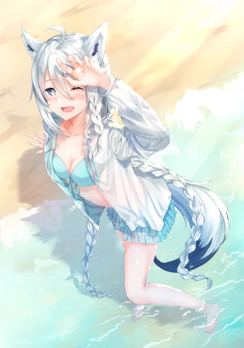 まだ暑いので水着!

#絵フブキ 