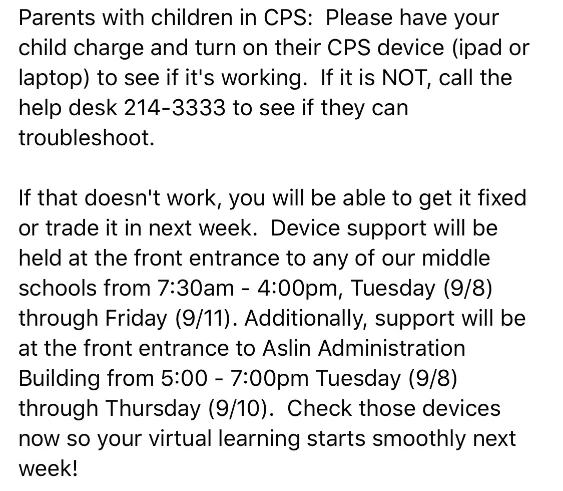 <a href="/lmsleopards/">Lange Middle School</a> students! Stop by the middle school next week if you’re having tech troubles.