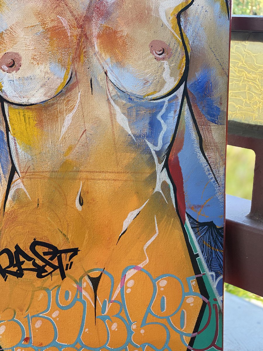 Noahswartz4's tweet photo. Painting from a while back. Only done about 10 acrylic paintings ever. Always too busy putting in work with a spray paint can. Maybe should learn how to paint. https://t.co/4AXg0PGHNa