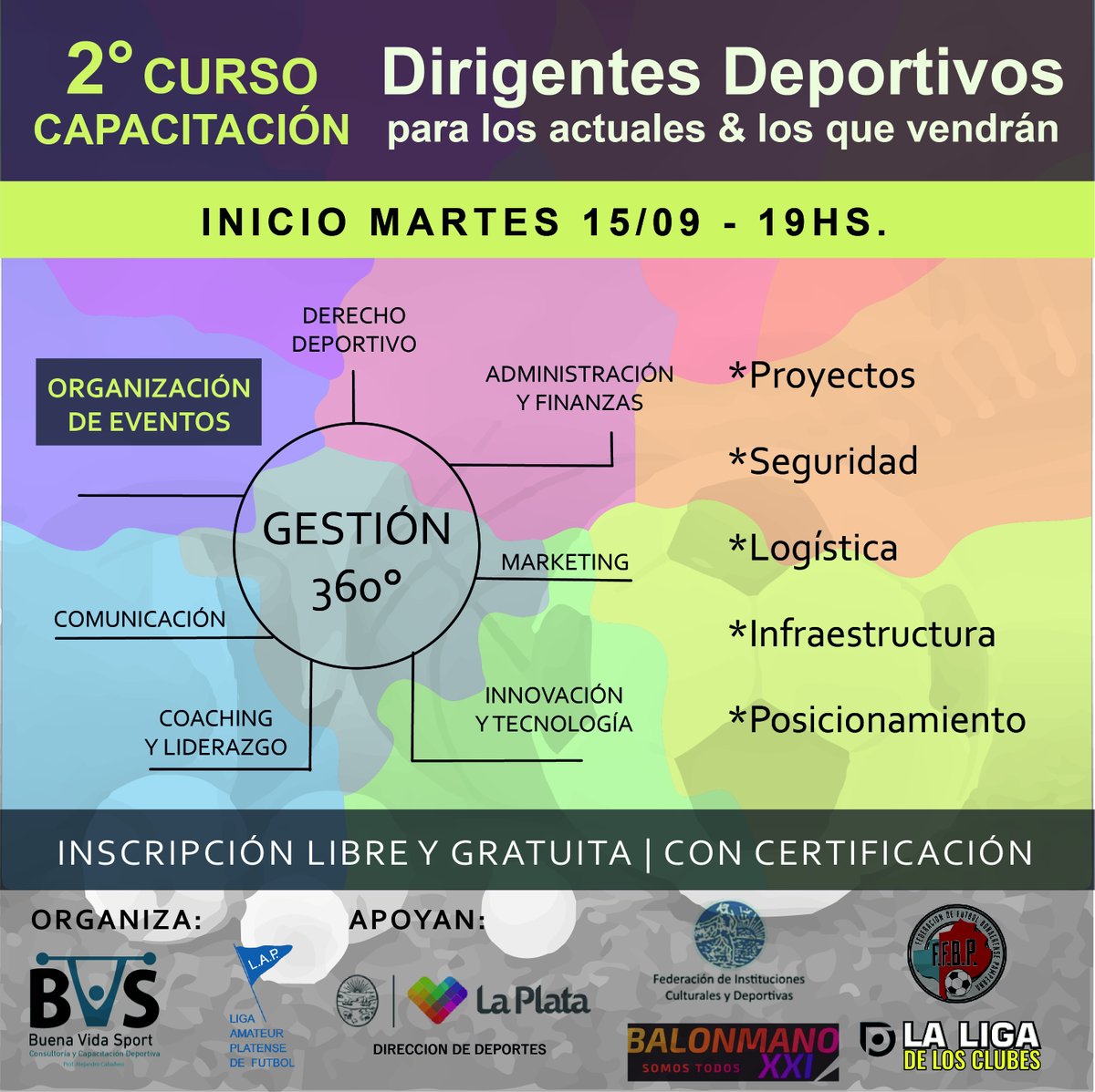 lapfutbol's tweet photo. #2doCurso Capacitación DIRIGENTES DEPORTIVOS organizado por @ConsultoraBvs y @lapfutbol con la participación @EduardoBebekian @GordoaGuille @MartinCarrique1
Eje ORGANIZACIÓN DE EVENTOS
INICIO Martes 15/09 - 19hs
GRATUITO | CERTIFICADO
Inscripción: https://t.co/plCVHURib7 https://t.co/ifN643VLmB