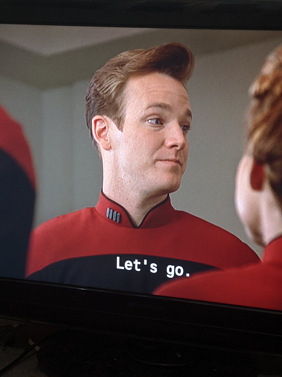 c08855c49's tweet photo. Watching TNG and I see this guy show up. All I can think is "Shut up, Tom, and fly the ship!" @robertdmcneill https://t.co/oZXkeQzcPI