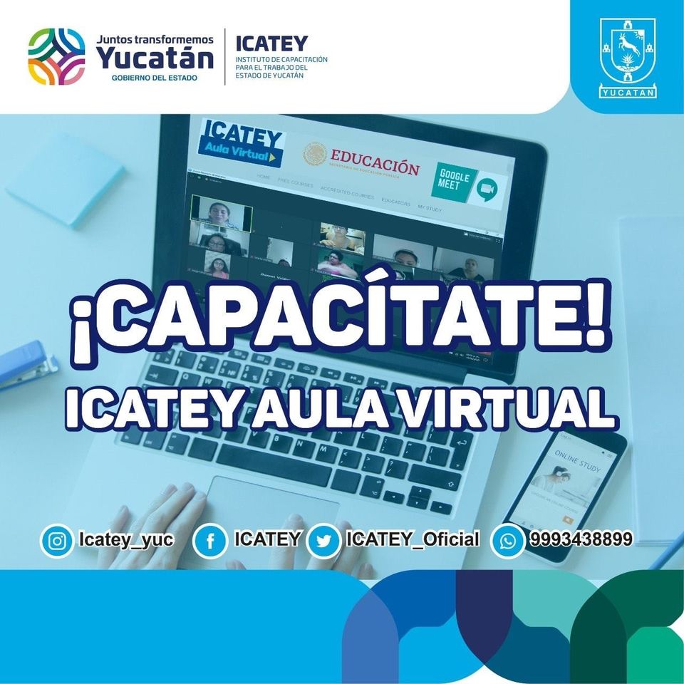 GobYucatan's tweet photo. El @ICATEY_Oficial a través de su aula virtual, brinda la capacitación que necesitas. 📞Contáctalos al (999) 2 85 73 36 o al 📲 9993438899 #ICATEY
#AprendeEnCasa 🏠
https://t.co/7qLB0wsNo7 https://t.co/eIAOfdsqEt
