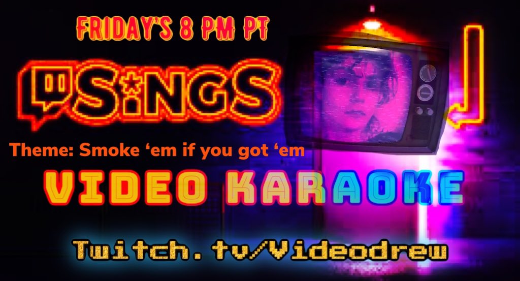 videodrew's tweet photo. LIVE NOW! #Videokaroake https://t.co/YfVR452t6X https://t.co/aeUMpQFHXH