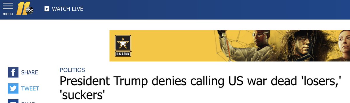 ABC affiliate in Raleigh-Durham  https://abc11.com/politics/trump-reportedly-called-fallen-us-troops-suckers-report/6407134/
