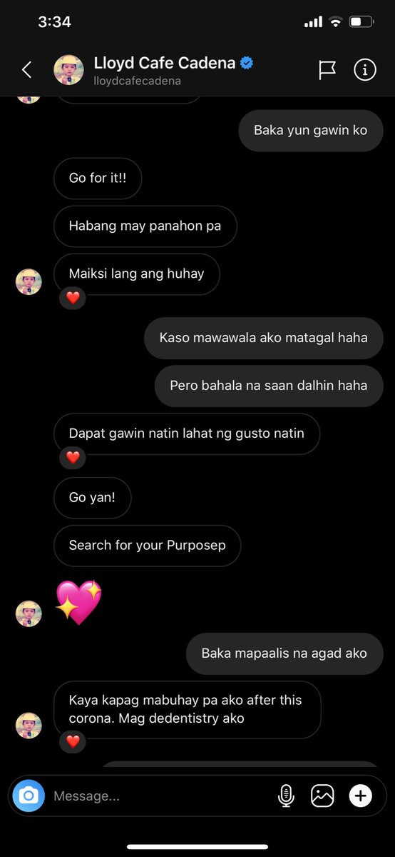 kimpoyfeliciano's tweet photo. Lloyd wanted to be a dentist after ECQ 💔 Ako naman, sabi ko sa kanya isasakay ko siya kapag naging piloto ako.

"Maiksi lang ang buhay, search for purpose" 😢 @LloydCadena https://t.co/qQAmBApIpZ