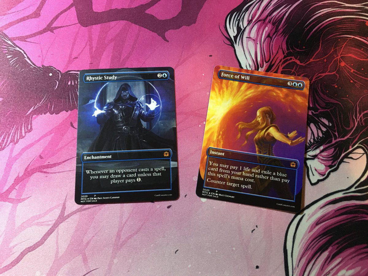 ImKyle4815's tweet photo. Time for another #MTG #Giveaway! Up for grabs are these two playtest proxies: Rhystic Study &amp; FoW
Like last time, each of the following four methods will earn you one entry:
1) Like
2) Retweet
3) Tag a friend
4) Follow
Good luck! One lucky winner will be announced next week! https://t.co/8EbwlDvSCr