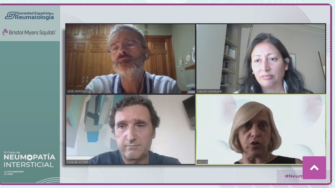 Una discusión muy interesante 🧐 en la mesa de «temas a debate» <a href="/SEReumatologia/">Soc.Esp.Reumatología</a> <a href="/SeparRespira/">SeparRespira</a> <a href="/DrDeLaMata/">drdelamata</a> Dra. Valenzuela, Dra. Carreira y Dr. Rodríguez. 
#NeumoInst20

Felicidades y gracias a todos!!! 👏🏼👏🏼👏🏼