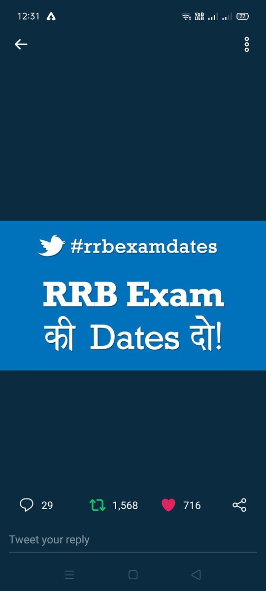 TMBibhuti's tweet photo. @ZeeNewsEnglish @ZeeNews @aajtak @ABPNews @TOIIndiaNews @IndiaToday @PMOIndia @RailMinIndia @PiyushGoyalOffc
#RRBExamDates #RRBExamDates #RRBExamDates #RRBExamDates #RRBExamDates #speakup https://t.co/0FUd8aYTXZ