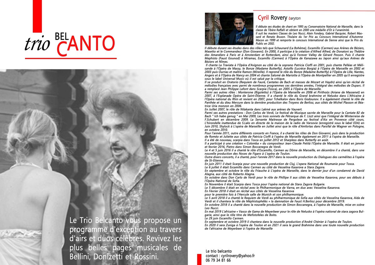 RoveryCyril's tweet photo. ⭐️⭐️⭐️⭐️⭐️⭐️⭐️⭐️⭐️⭐️⭐️⭐️⭐️⭐️⭐️⭐️⭐️
⭕️⭕️⭕️⭕️Le trio belcanto revient bientôt dimanche 27 septembre 2020 à 20h
⭐️ Frédéric Isoletta au piano et Barbara Bourdarel Soprano
#letriobelcanto #operapourtousmarseille #operapourtous #cyrilrovery #rossini #bellini #donizetti https://t.co/FyROsiGX8C