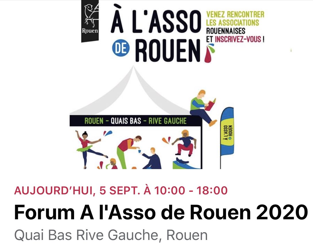 300 associations rouennaises vous attendent sur les quais bas rive gauche, sous un beau soleil ☀️, pour vous présenter leurs activités et actions ! Bravo à elles pour leur implication qui fait vivre notre territoire ! N’oubliez pas le masque 😷 #Rouen