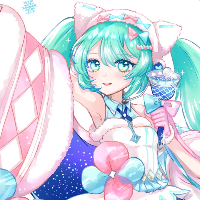 マジミラ2020の冬祭りミクさんを描きました❄✨ 