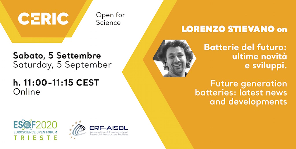 Stay Tuned &gt; today at h.11:00
from <a href="/ERF_AISBL/">ERF-AISBL</a> booth at <a href="/ESOF_eu/">ESOF</a> on air &gt;&gt;
CERIC talk with Lorenzo Stievano (@loroik) on future generation #batteries: latest news and developments

Livestream: bit.ly/ERFatESOF-live…
Zoom: bit.ly/ERFatESOF2020