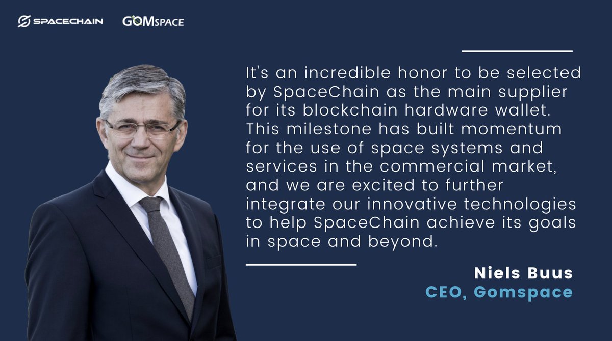 SpaceChain's tweet photo. @GomSpaceGroup supplied the onboard computer designed for state-of-the-art data processing. #BlockchainISS #newspaceeconomy https://t.co/ryPZriiWKN