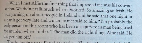 StrongWordsMag's tweet photo. Crime writers: here's your next plot, from Vol II of #WilliamFeaver's superb #LucianFreud biog. (Also Freud on Florence: "Horrible place: should be twinned with Ipswich.") https://t.co/5ZdcyjKbQ6