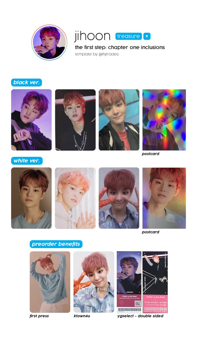 Breana_ana's tweet photo. [HELP RT] WTT  🇲🇾 only 

TREASURE FIRST STEP : CHAPTER ONE ALBUM 

Have : Yoshi, Jaehyuk, Mashiho, Junkyu, Doyoung, Junghwan , Asahi 

Want : everything equivalent to Jihoon 😭

meetup/postage any ways can 👌

#TREASURE
#TREASURECHAPTERONE https://t.co/XE3FSLXWYM
