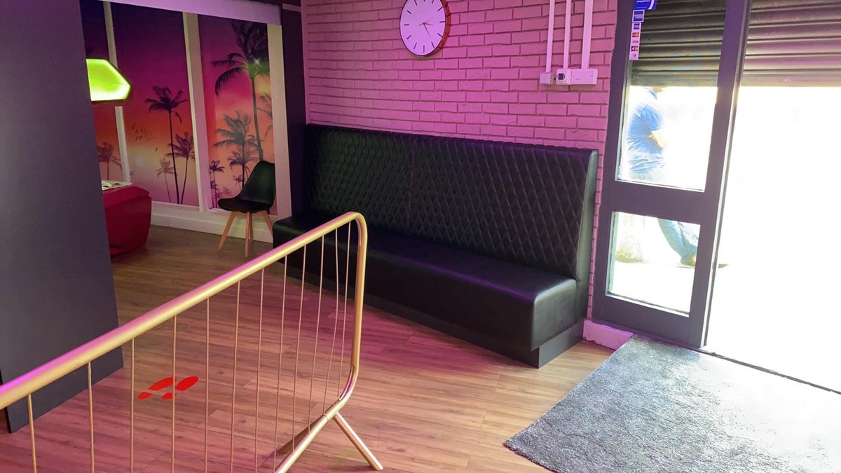 BespokeThis's tweet photo. A client picture of fixed seating we completed for them for their entertainment venue #bespokethis #upholstery #fixedseating #diamondpleating #hospitality #furniture #entertainment #bold https://t.co/2z7FsocteW