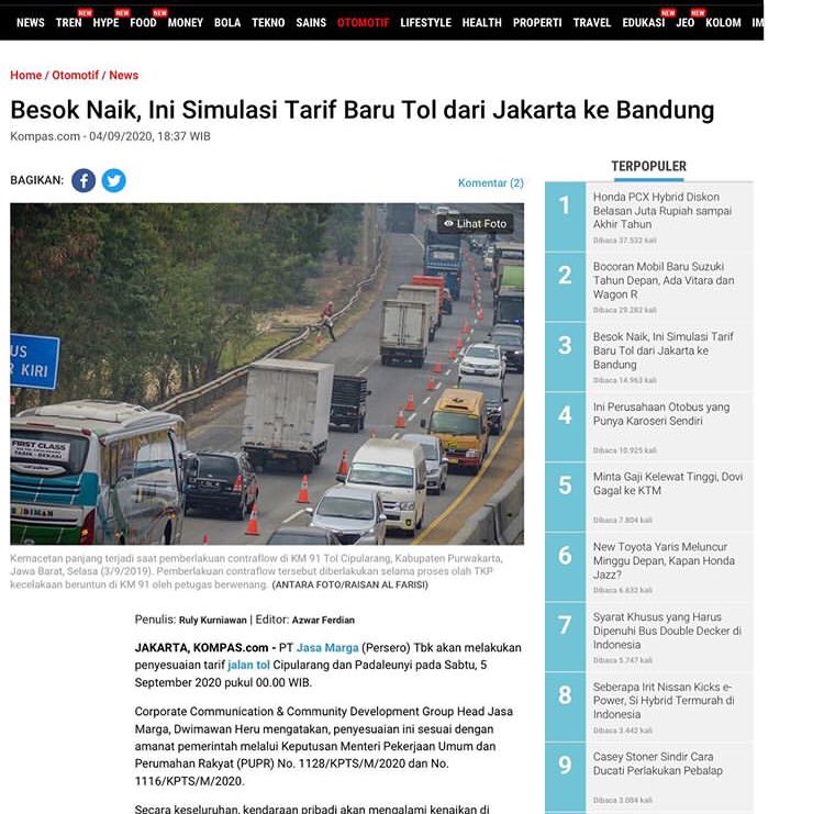 ridwankamil's tweet photo. YTH PT JASA MARGA @PTJASAMARGA 

Menaikkan tarif tol di situasi ekonomi sulit saat pandemi ini sangatlah tidak bijak. Ekonomi yang potensi resesi ini hanya akan diperparah oleh kebijakan korporasi ini. Karena sub sektor ekonomi turunannya akan ikut naik. https://t.co/4M2RLA7IMM