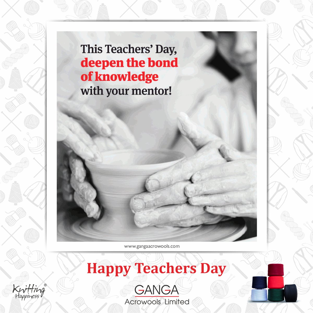 GangaAcrowools's tweet photo. Teachers are pillars of the society &amp; sculpts the younger generation to face the future. Our respectful greetings to all teachers on the occasion of Teacher day.
#TeachersDay @GangaAcrowools #CrochetYarn #HandKnitting #CarpetYarn https://t.co/tT2s6GbBFk
