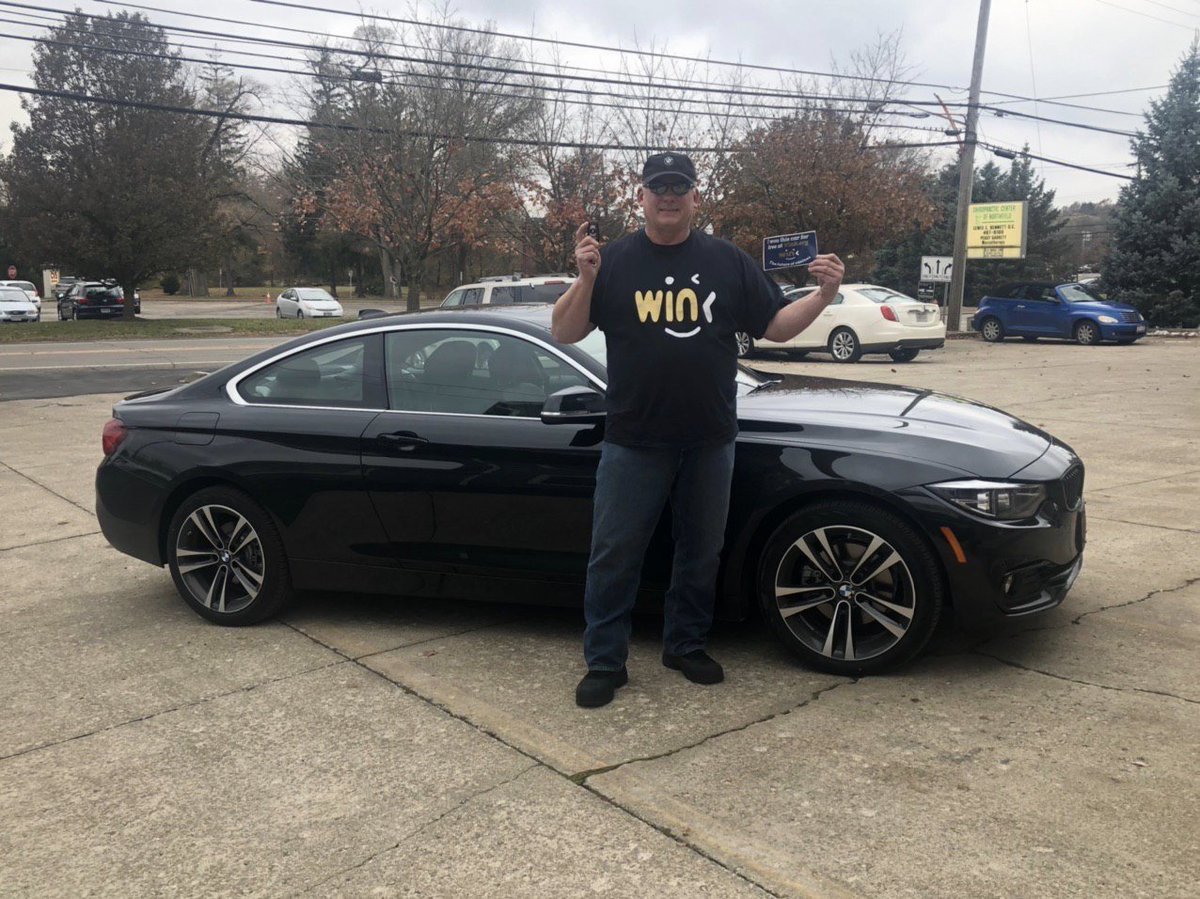 MustacheTommy's tweet photo. This guy from the USA won a brand new BMW car from the annual Wink's car giveaway last year in 2019.

This year in Sept 2020, Wink is giving away one Tesla Model 3 to a player.  Contest ends Sept 13th.

@WINkorg 
@justinsuntron https://t.co/TZGMzhMeNd