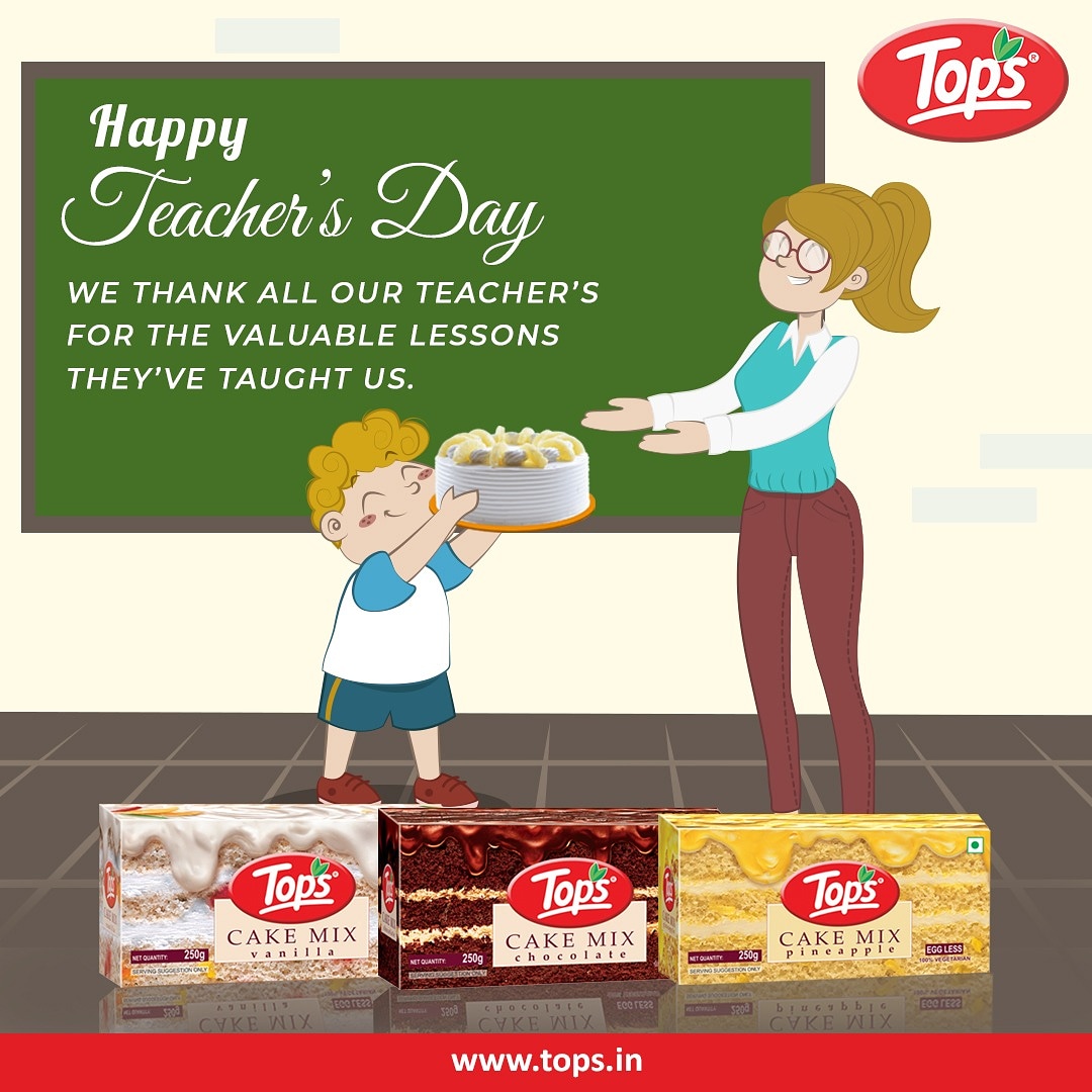 TopsSocial's tweet photo. TOPS wishes all the Mentors, Teachers, and Gurus a very a Happy Teacher's Day!
.
.
.
.
#TopsSocial #HappyTeachersDay #TeachersDayCelebration #TeachersDaySpecialTreat #TOPSCakeMixes #TeachersDayCake https://t.co/RRndds8Z53