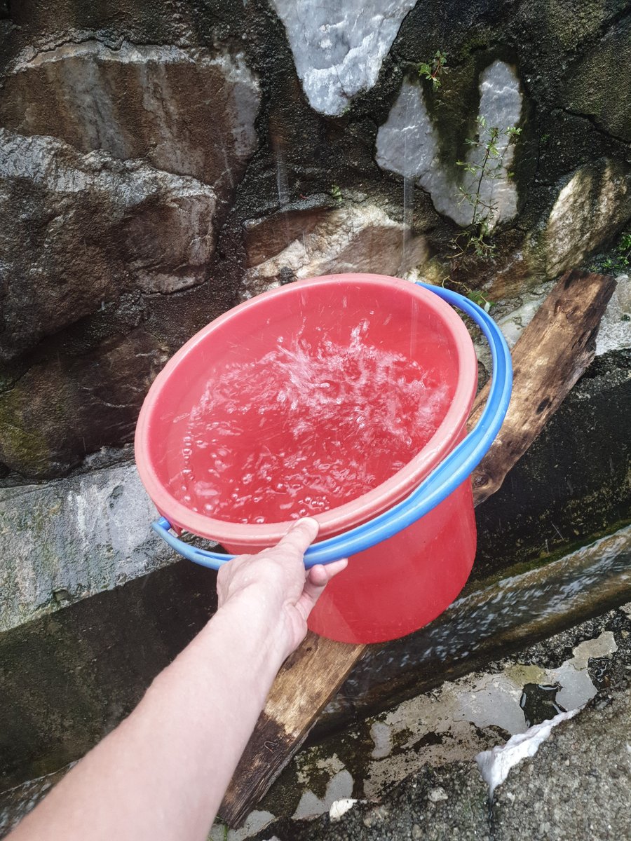 We don't have water for 4 days here because some idiot company had been polluting the water supply, so we were collecting rain water yesterday in case we need it to wash dishes or something