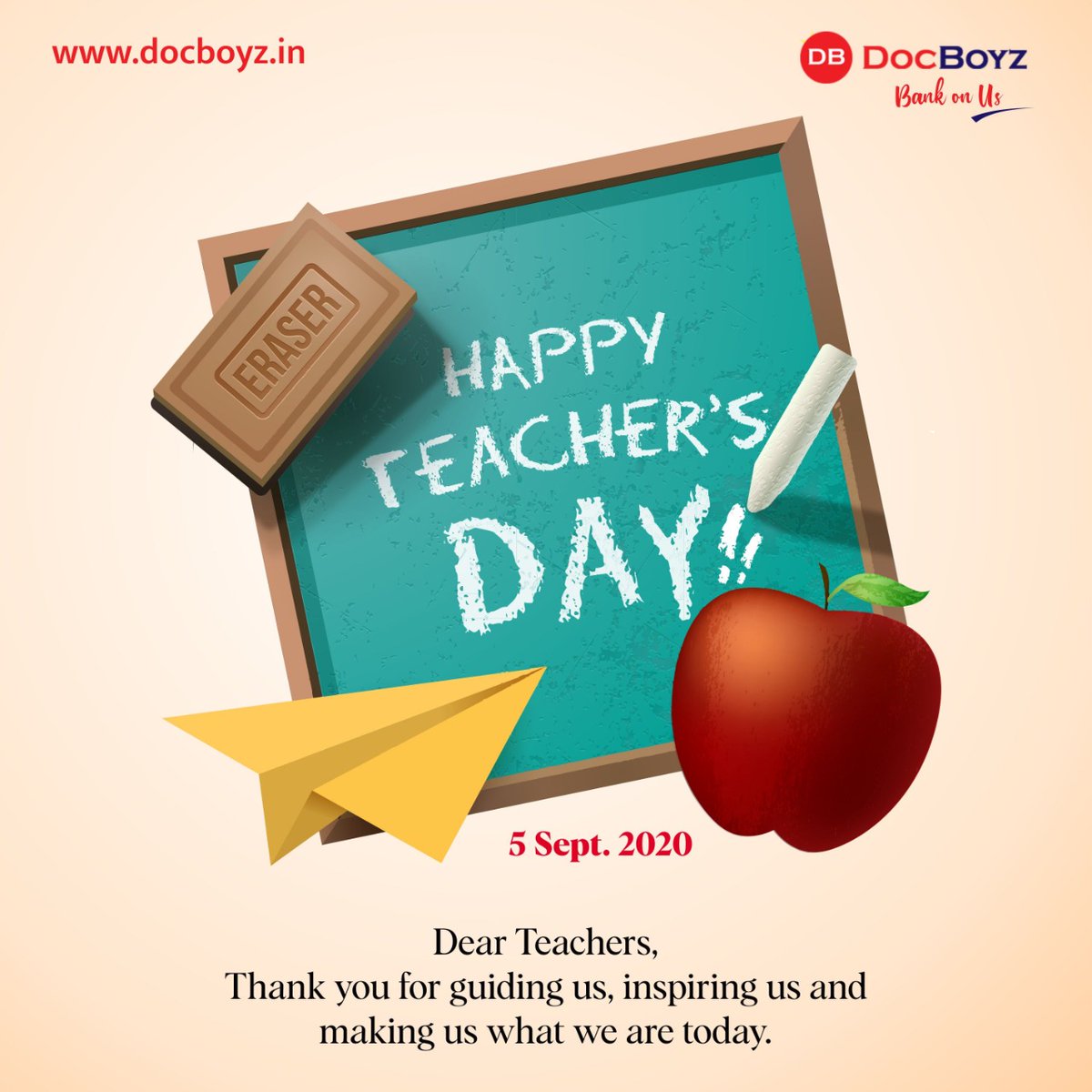 docboyz_'s tweet photo. #HappyTeachersDay to all the teachers across the nation. Your role in nation-building is truly valuable

Phone : +91 8470067555  
Mail : info@docboyz.com
https://t.co/wNKy42oO8H
Please contact #DocBoyz team for #demonstration. #bank, #nbfc #VideoKYC, #Aadhaar_Masking_API , https://t.co/wYATAL8fjM